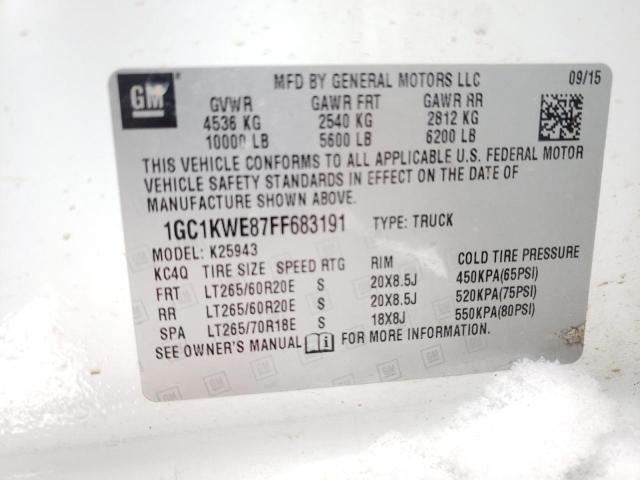 Photo 10 from auction – 2015 CHEVROLET SILVERADO with VIN 1GC1KWE87FF683191