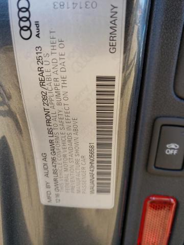 Photo 10 from auction – 2017 AUDI A4 PREMIUM with VIN WAUANAF43HN056581
