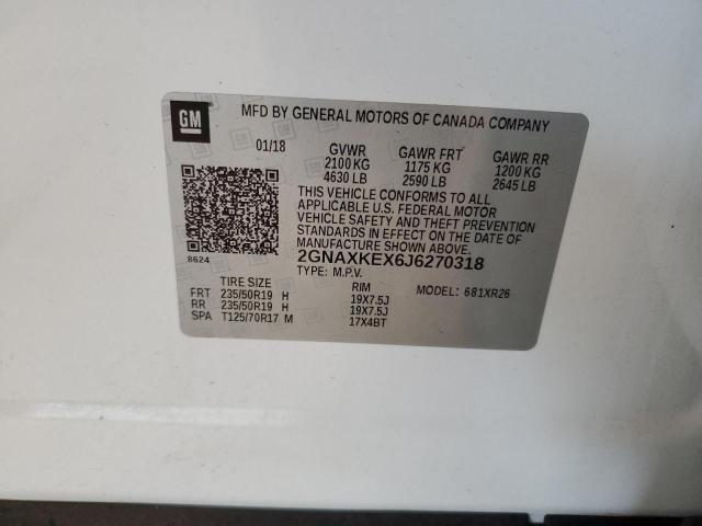 Photo 10 from auction – 2018 CHEVROLET EQUINOX LT with VIN 2GNAXKEX6J6270318