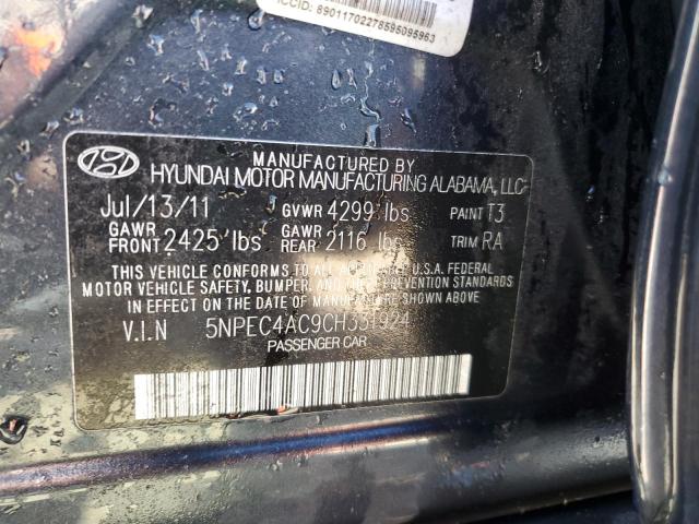 Photo 10 from auction – 2012 HYUNDAI SONATA SE with VIN 5NPEC4AC9CH331924