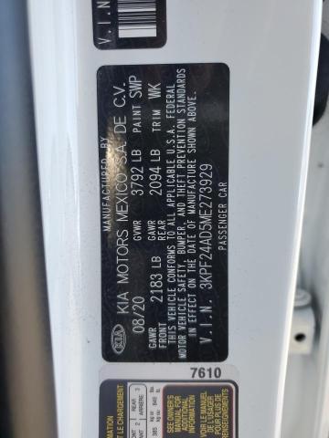Photo 10 from auction – 2021 KIA FORTE FE with VIN 3KPF24AD5ME273929