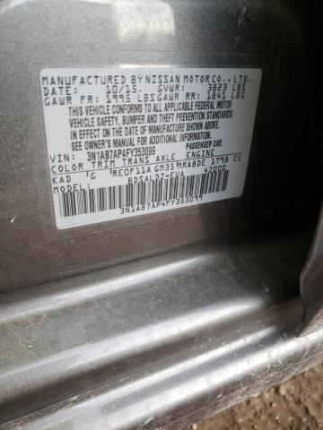 Photo 10 from auction – 2015 NISSAN SENTRA S with VIN 3N1AB7AP4FY353099