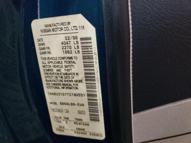 Photo 10 from auction – 1996 NISSAN ALTIMA XE with VIN 1N4BU31D7TC190551