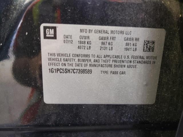 Photo 10 from auction – 2012 CHEVROLET CRUZE LS with VIN 1G1PC5SH7C7398589