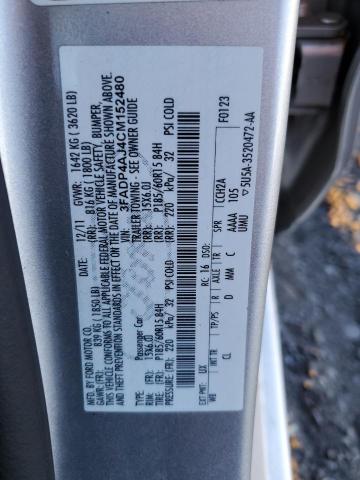 Photo 10 from auction – 2012 FORD FIESTA S with VIN 3FADP4AJ4CM152480