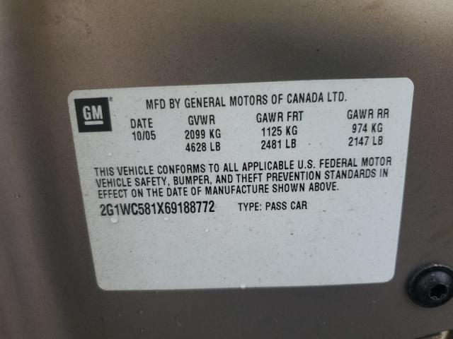 Photo 10 from auction – 2006 CHEVROLET IMPALA LT with VIN 2G1WC581X69188772