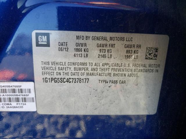 Photo 10 from auction – 2012 CHEVROLET CRUZE LT with VIN 1G1PG5SC4C7378177