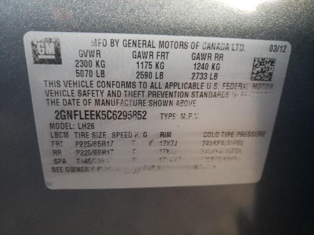 Photo 10 from auction – 2012 CHEVROLET EQUINOX LT with VIN 2GNFLEEK5C6295852