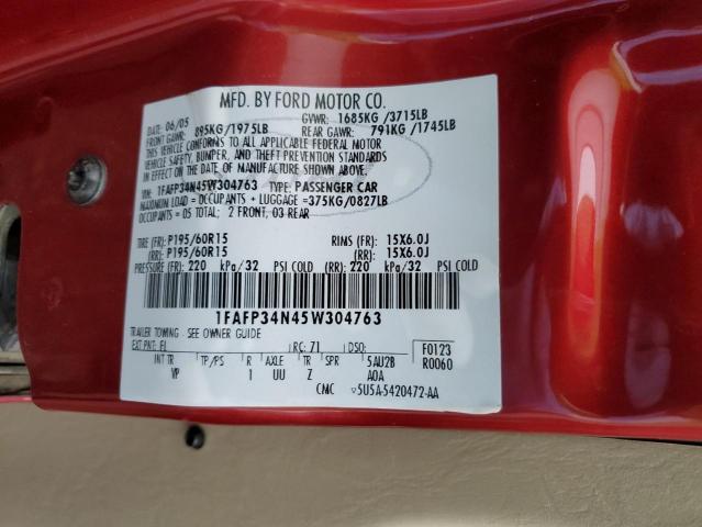 Photo 10 from auction – 2005 FORD FOCUS ZX4 with VIN 1FAFP34N45W304763