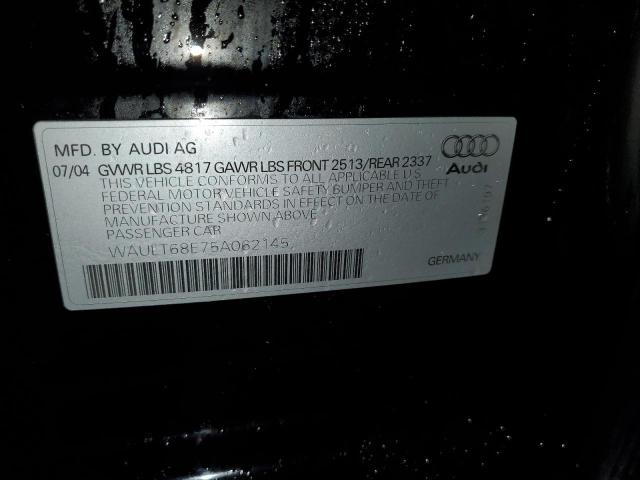 Photo 10 from auction – 2005 AUDI A4 3.0 QUA with VIN WAULT68E75A062145