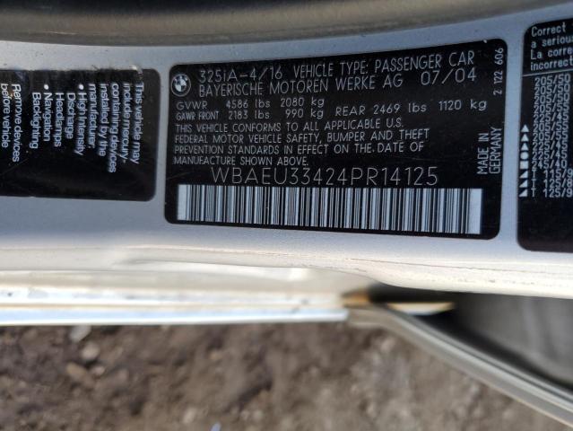 Photo 10 from auction – 2004 BMW 325 XI with VIN WBAEU33424PR14125