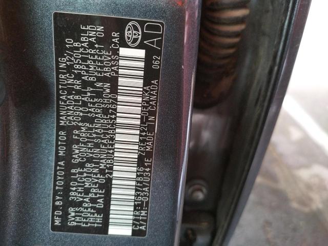 Photo 10 from auction – 2011 TOYOTA COROLLA BA with VIN 2T1BU4EE3BC547670
