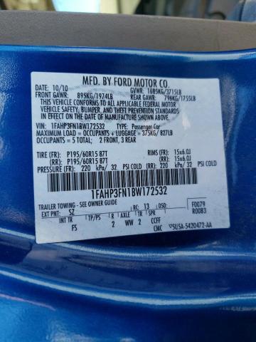 Photo 10 from auction – 2011 FORD FOCUS SE with VIN 1FAHP3FN1BW172532