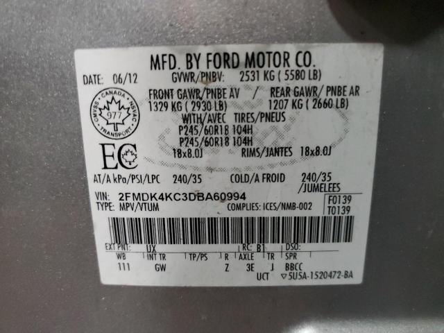 Photo 10 from auction – 2013 FORD EDGE LIMIT with VIN 2FMDK4KC3DBA60994