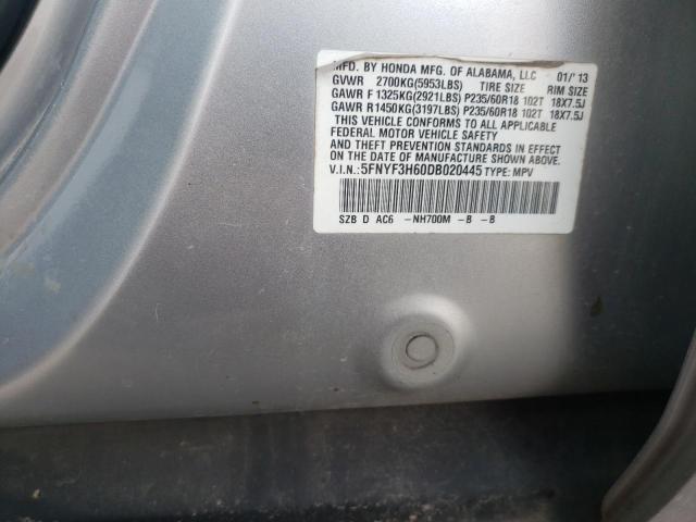 Photo 10 from auction – 2013 HONDA PILOT EXL with VIN 5FNYF3H60DB020445