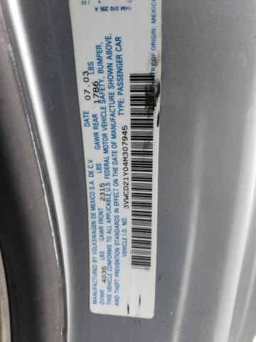 Photo 10 from auction – 2004 VOLKSWAGEN NEW BEETLE with VIN 3VWCD21Y04M307945