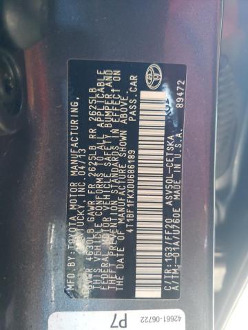 Photo 10 from auction – 2013 TOYOTA CAMRY L with VIN 4T1BF1FKXDU686189