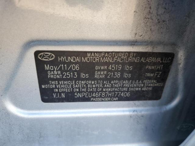 Photo 10 from auction – 2007 HYUNDAI SONATA SE with VIN 5NPEU46F87H177406