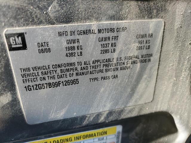 Photo 10 from auction – 2009 CHEVROLET MALIBU LS with VIN 1G1ZG57B99F126965