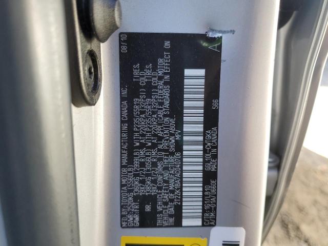 Photo 10 from auction – 2010 LEXUS RX 350 with VIN 2T2ZK1BA7AC040706