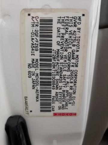 Photo 10 from auction – 2001 TOYOTA CAMRY LE with VIN JT2BF28K710308849