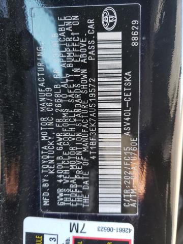 Photo 10 from auction – 2010 TOYOTA CAMRY BASE with VIN 4T1BF3EK7AU519572