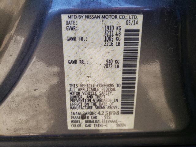 Photo 10 from auction – 2014 NISSAN ALTIMA 2.5 with VIN 1N4AL3AP0EC425898