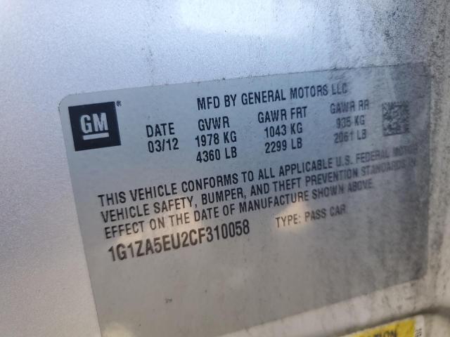 Photo 10 from auction – 2012 CHEVROLET MALIBU LS with VIN 1G1ZA5EU2CF310058