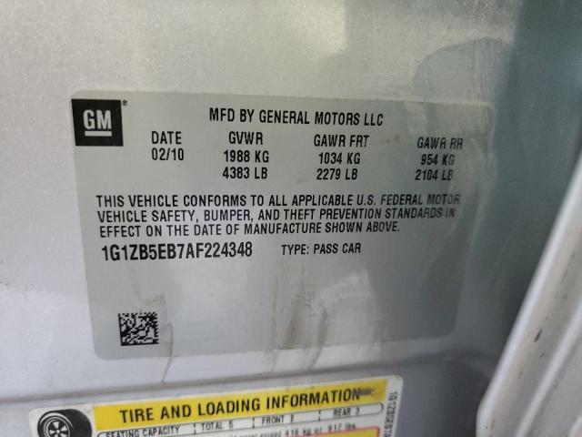 Photo 10 from auction – 2010 CHEVROLET MALIBU LS with VIN 1G1ZB5EB7AF224348