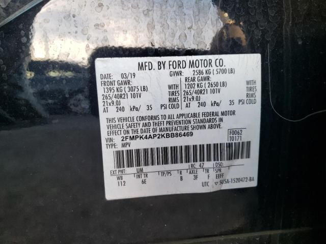 Photo 10 from auction – 2019 FORD EDGE ST with VIN 2FMPK4AP2KBB86469