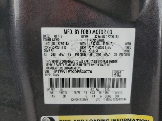 Photo 10 from auction – 2013 FORD F150 SUPER with VIN 1FTFW1ET0DFB30770