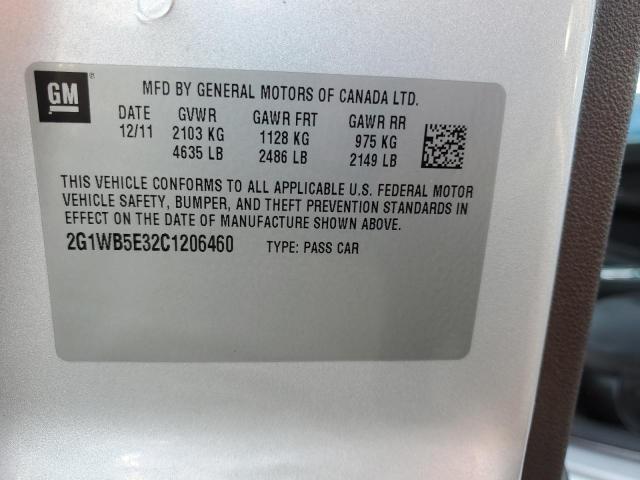 Photo 10 from auction – 2012 CHEVROLET IMPALA LT with VIN 2G1WB5E32C1206460