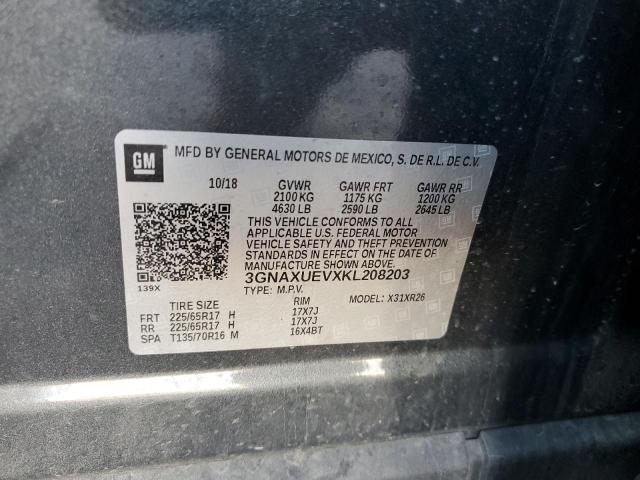 Photo 10 from auction – 2019 CHEVROLET EQUINOX LT with VIN 3GNAXUEVXKL208203
