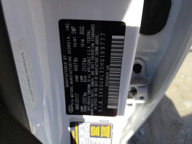 Photo 10 from auction – 2017 KIA OPTIMA EX with VIN 5XXGU4L33HG169777
