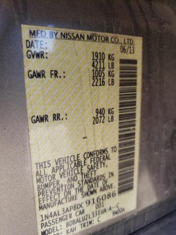 Photo 10 from auction – 2013 NISSAN ALTIMA 2.5 with VIN 1N4AL3AP8DC916086
