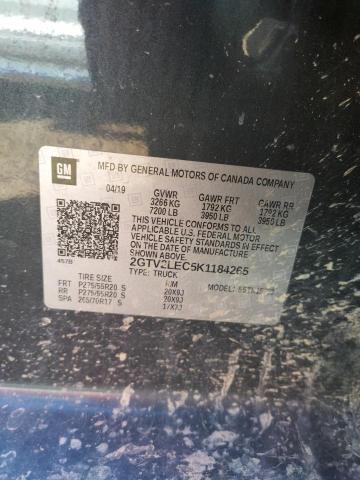 Photo 10 from auction – 2019 GMC SIERRA LIM with VIN 2GTV2LEC5K1184265