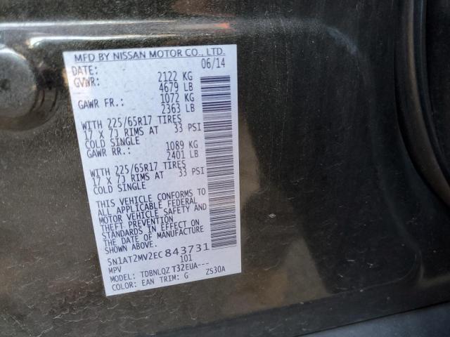 Photo 10 from auction – 2014 NISSAN ROGUE S with VIN 5N1AT2MV2EC843731