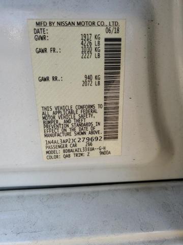 Photo 10 from auction – 2018 NISSAN ALTIMA 2.5 with VIN 1N4AL3AP2JC279692