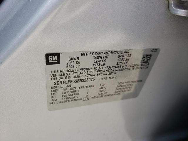 Photo 10 from auction – 2011 CHEVROLET EQUINOX LT with VIN 2CNFLFE55B6323975