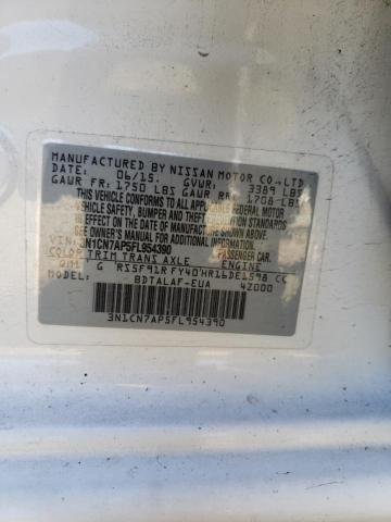 Photo 10 from auction – 2015 NISSAN VERSA S with VIN 3N1CN7AP5FL954390
