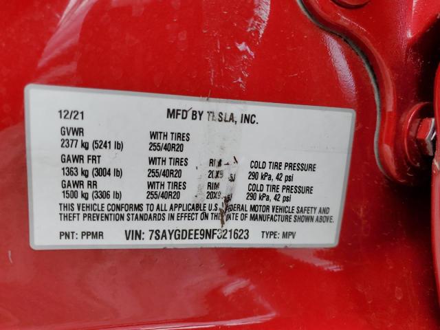 Photo 10 from auction – 2022 TESLA MODEL Y with VIN 7SAYGDEE9NF321623