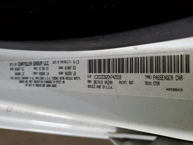 Photo 10 from auction – 2013 DODGE AVENGER SX with VIN 1C3CDZCB2DN742559