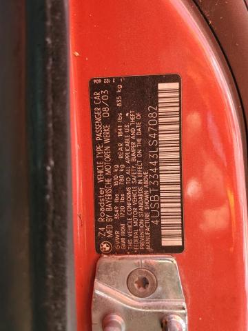 Снимка 10 от търг – 2003 BMW Z4 2.5 с VIN 4USBT33443LS47082