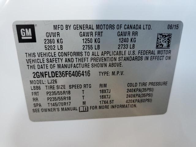 Photo 10 from auction – 2015 CHEVROLET EQUINOX LT with VIN 2GNFLDE36F6406416