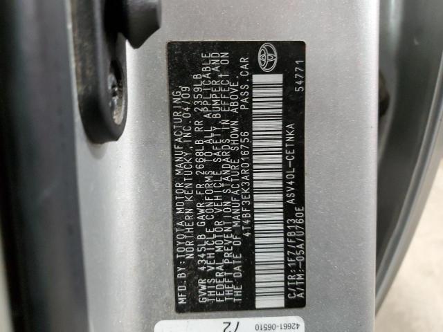 Photo 10 from auction – 2010 TOYOTA CAMRY BASE with VIN 4T4BF3EK3AR016756