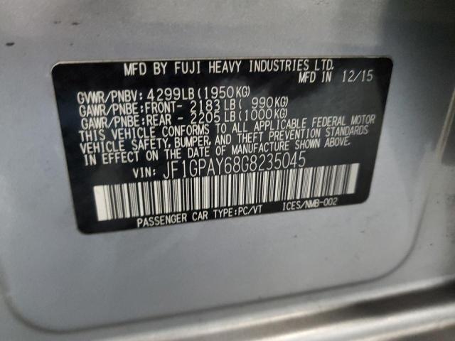 Photo 10 from auction – 2016 SUBARU IMPREZA SP with VIN JF1GPAY68G8235045
