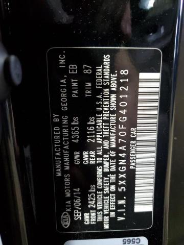 Фото 10 с аукциона – 2015 KIA OPTIMA EX с VIN 5XXGN4A70FG401218