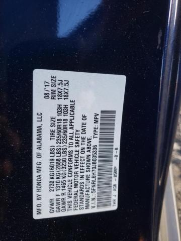 Photo 10 from auction – 2018 HONDA ODYSSEY EX with VIN 5FNRL6H70JB035336