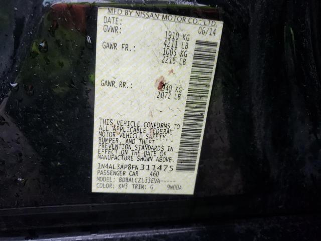 Photo 10 from auction – 2015 NISSAN ALTIMA 2.5 with VIN 1N4AL3AP8FN311475