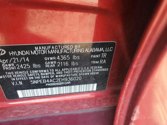 Photo 10 from auction – 2014 HYUNDAI SONATA GLS with VIN 5NPEB4AC2EH936020